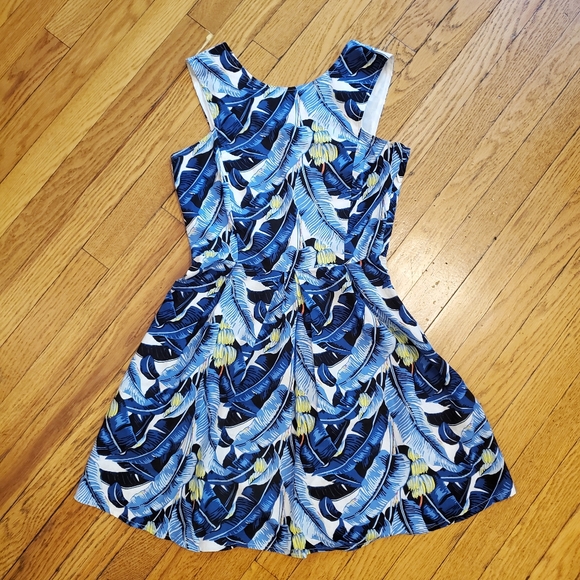 Palm leaf banana print skater dress - Picture 1 of 4
